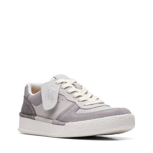 Clarks Craft Cup Court Sneakers Dame Lysegrå | CLK349OGD