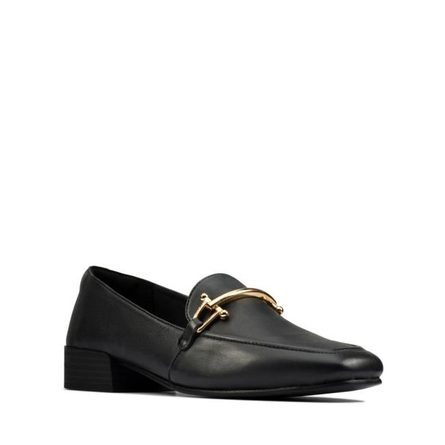 Clarks Pure Block Loafers Dame Sort | CLK153ZGX